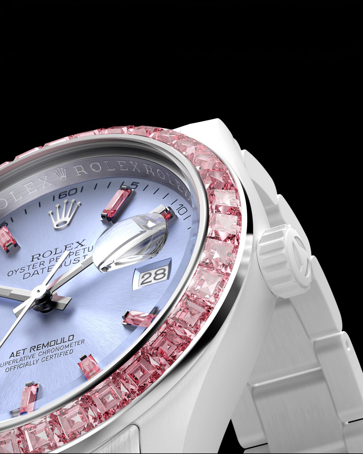 AET REMOULD EPOCH MORGANITE - First Ceramic Rolex Datejust with 36 Natural Gemstones | 首枚镶嵌天然宝石的陶瓷日志型 AET REMOULD MORGANITE | WORLDTIMER