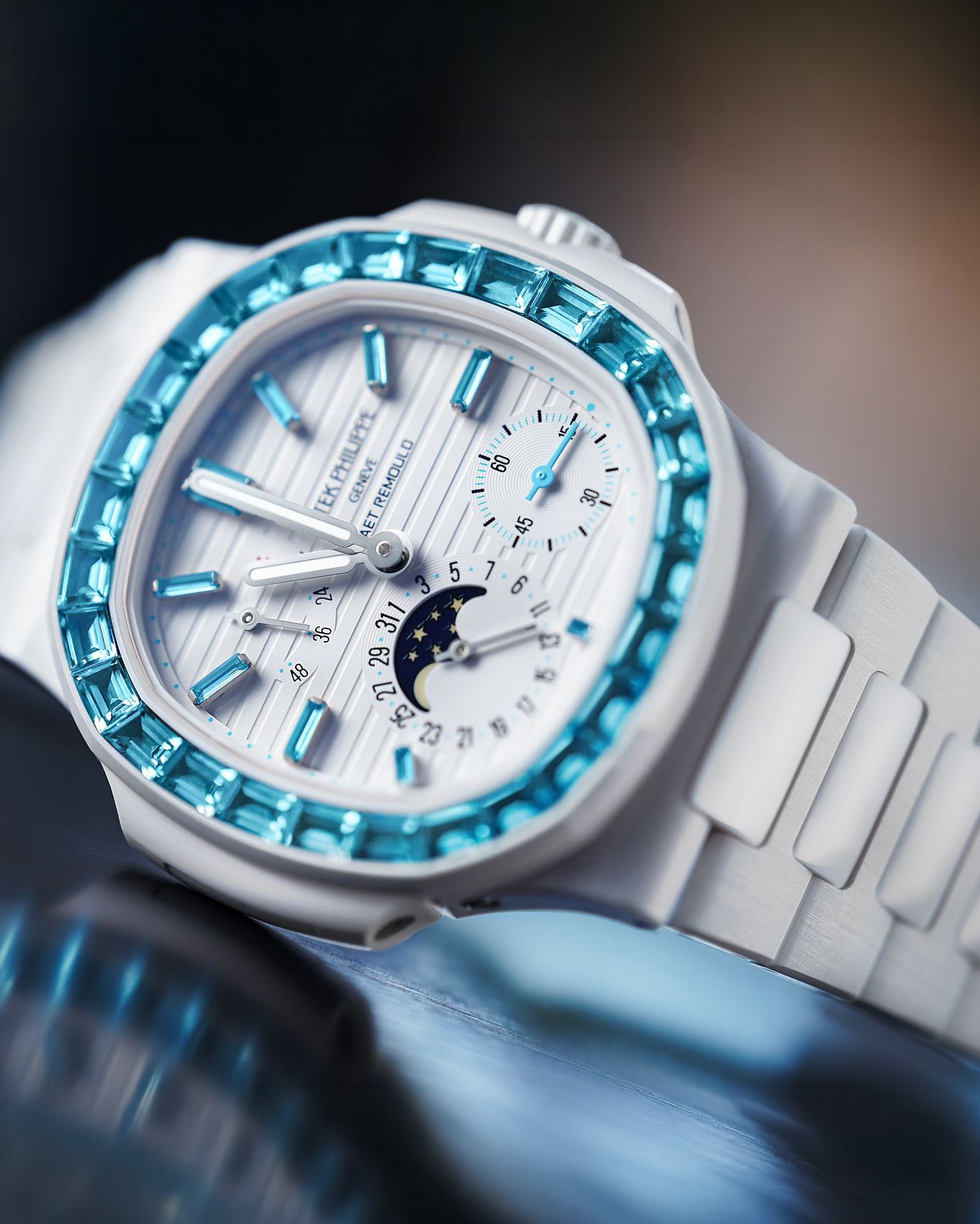 Patek Philippe 5712 Gemstone Ceramic AET Remould AETHER 百达翡丽 海蓝宝石 鹦鹉螺5712 AET Remould AETHER | WORLDTIMER
