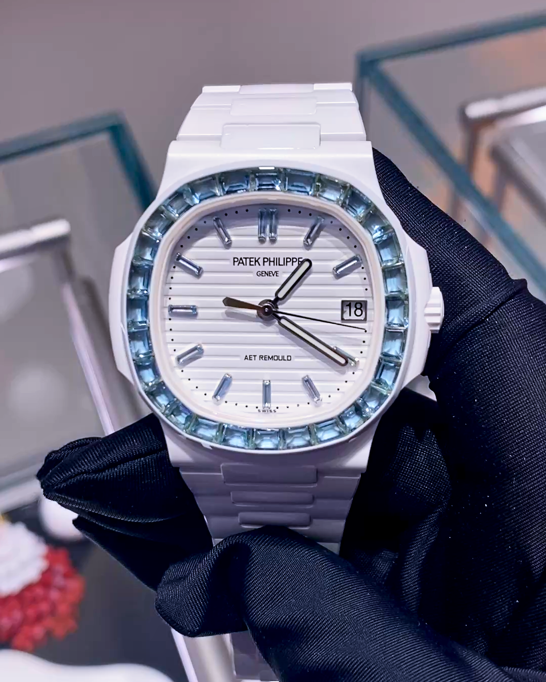 AET REMOULD Patek Philippe Nautilus AQUAMARINE 百达翡丽鹦鹉螺 5711 全陶瓷手表 | WORLDTIMER