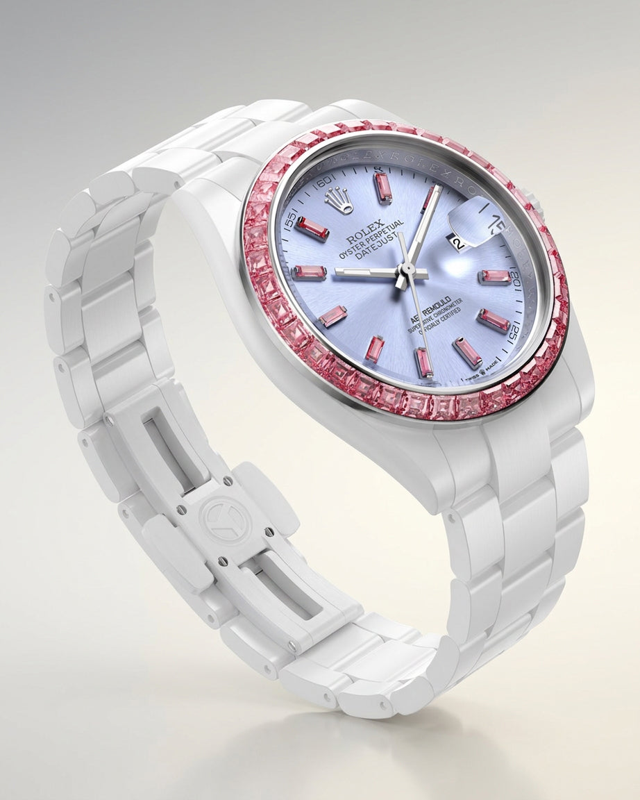 AET REMOULD EPOCH MORGANITE - First Ceramic Rolex Datejust with 36 Natural Gemstones | 首枚镶嵌天然宝石的陶瓷日志型 AET REMOULD MORGANITE | WORLDTIMER