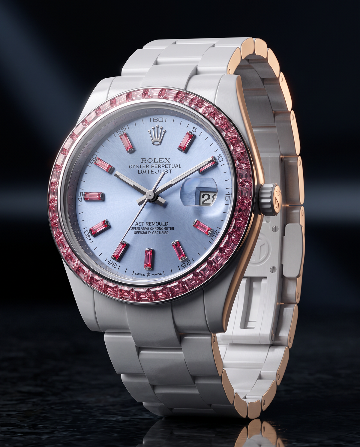 AET REMOULD EPOCH MORGANITE - First Ceramic Rolex Datejust with 36 Natural Gemstones | 首枚镶嵌天然宝石的陶瓷日志型 AET REMOULD MORGANITE | WORLDTIMER
