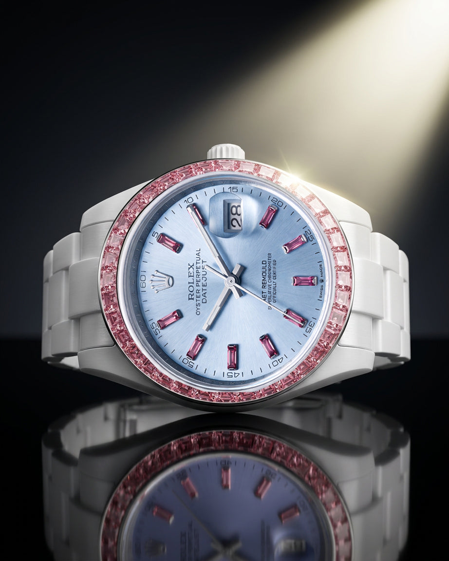 AET REMOULD EPOCH MORGANITE - First Ceramic Rolex Datejust with 36 Natural Gemstones | 首枚镶嵌天然宝石的陶瓷日志型 AET REMOULD MORGANITE | WORLDTIMER