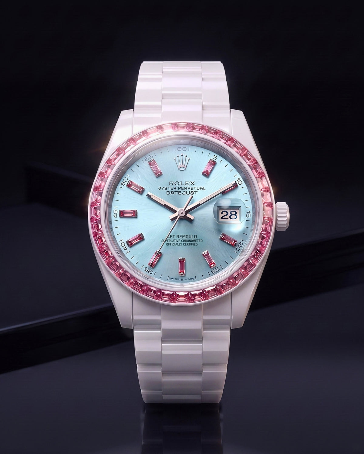 MORGANITE AQUA AET REMOULD Rolex Ceramic Datejust EPOCH 系列 白陶瓷劳力士 宝石日志型  | WORLDTIMER