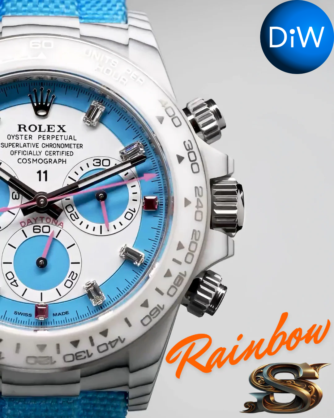 CarboQuartz Rolex DiW Daytona RAINBOW S UNIQUE 劳力士DiW 石英纤维迪通拿 | WORLDTIMER