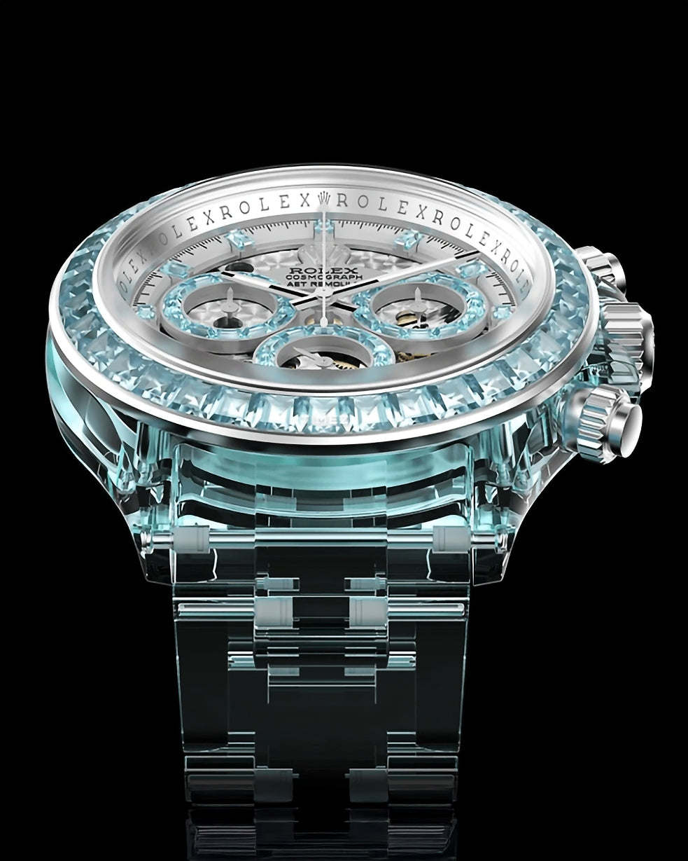 AET REMOULD Rolex Sapphire Daytona AZURE ELEGANCE 水晶勞力士 藍寶石地通拿 | WORLDTIMER