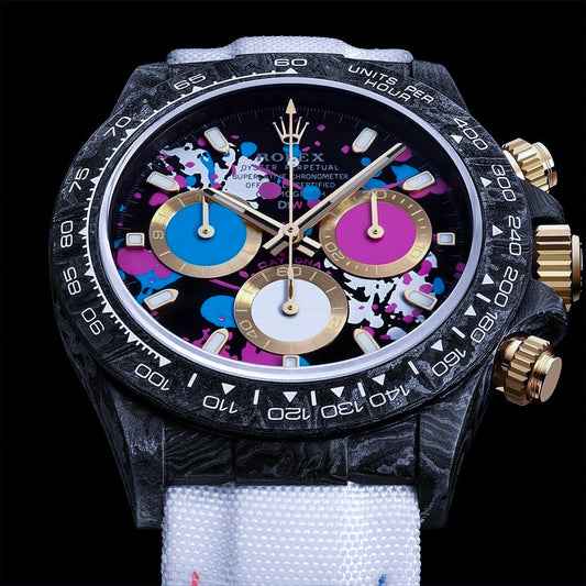 DiW Rolex Carbon Daytona "MOTLEY LADY UNIQUE" 劳力士DiW 碳纤维迪通拿 时尚女表 | WORLDTIMER