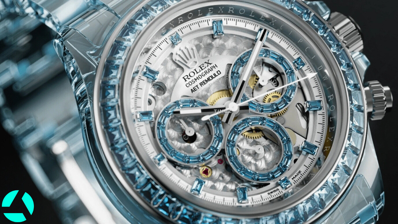AET REMOULD Sapphire Rolex Daytona AZURE ELEGANCE 水晶勞力士 藍寶石地通拿 | WORLDTIMER