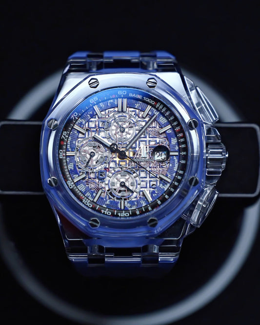 Audemars Piguet Royal Oak Offshore AET REMOULD AZURE BLUE 愛彼 皇家橡樹離岸型 藍寶石透明手錶 | WORLDTIMER