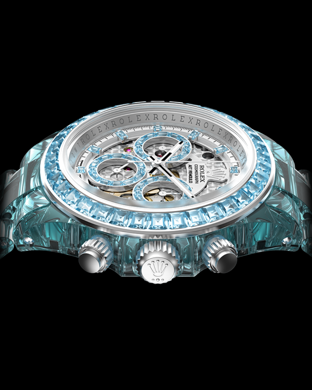 AET REMOULD Rolex Sapphire Daytona AZURE ELEGANCE 水晶勞力士 藍寶石地通拿 | WORLDTIMER