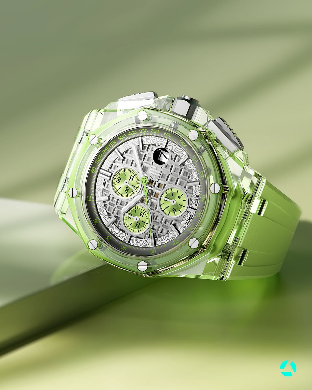 Audemars Piguet Royal Oak Offshore AET REMOULD SOGNEFJORD GREEN Sapphire Watch 愛彼 皇家橡樹離岸型 藍寶石手錶 | WORLDTIMER