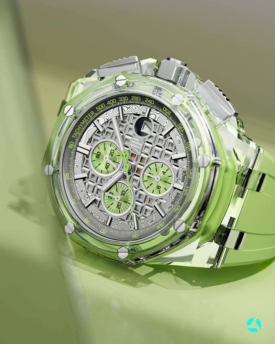 AP Royal Oak Offshore AET REMOULD SOGNEFJORD GREEN Sapphire Watch 愛彼 皇家橡樹離岸型 藍寶石手錶 | WORLDTIMER