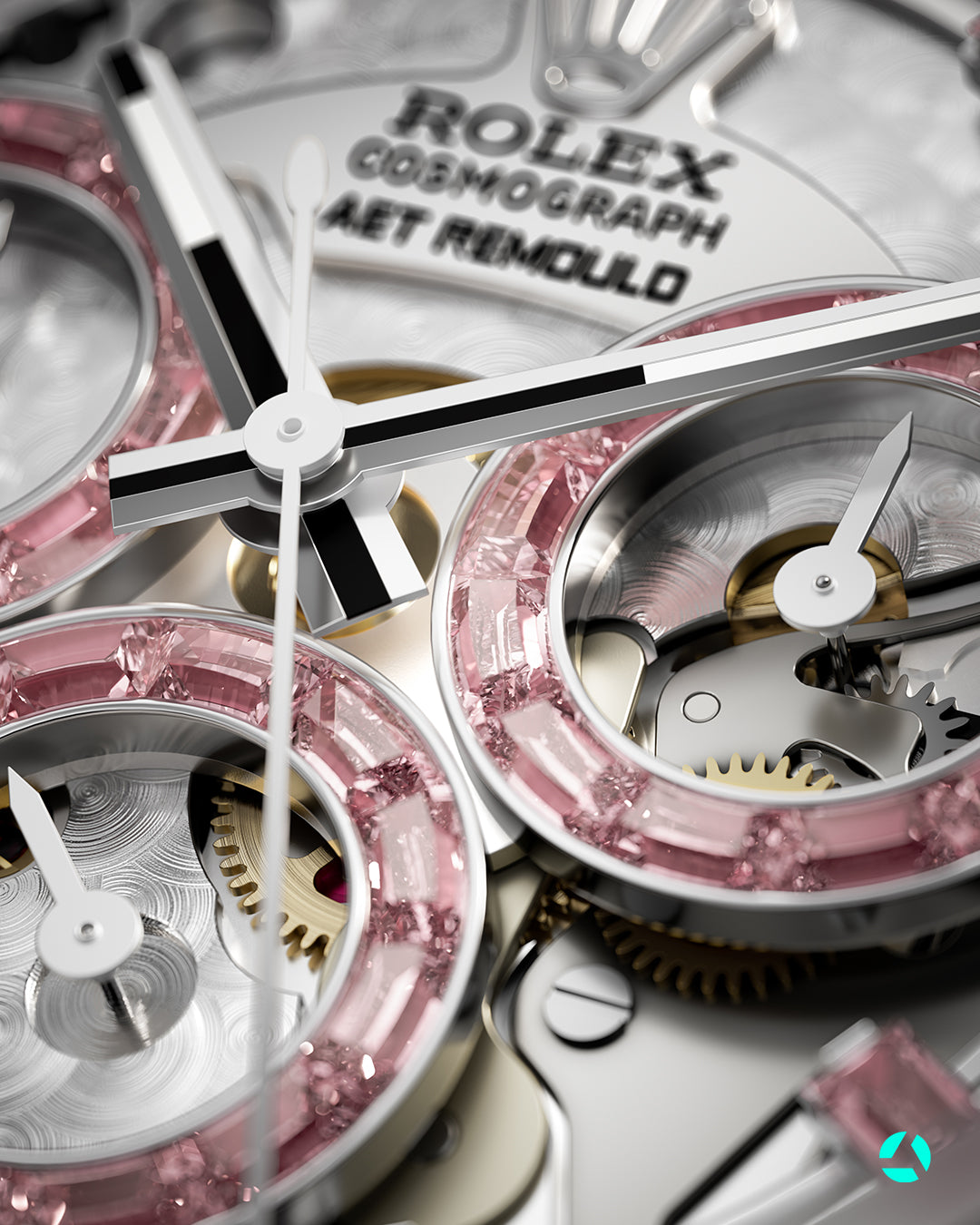 Full Sapphire Rolex Daytona AET REMOULD ROSE FANTASY 全透明 水晶劳力士 蓝宝石迪通拿 腕表 | WORLDTIMER