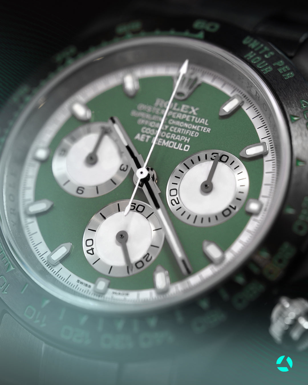 AET Remould Rolex Daytona KASHMIR GREEN BLACK CERAMIC 勞力士地通拿 全陶瓷手錶 | WORLDTIMER