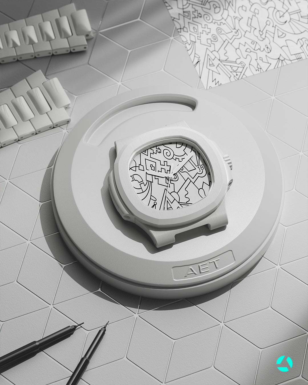 AET REMOULD Patek Nautilus 5711 WHITESPACE Full Ceramic Watch | WORLDTIMER