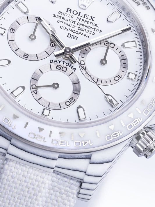 UNIQUE All White Rolex DiW Daytona YUKI DiW 雪姬 劳力士熊猫迪 | WORLDTIMER