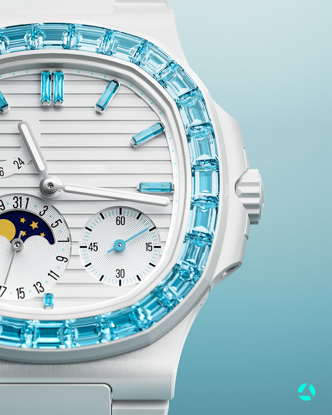 Patek 5712 Gemstone Ceramic AET Remould AETHER 百达翡丽 海蓝宝石 鹦鹉螺5712 AET Remould AETHER | WORLDTIMER