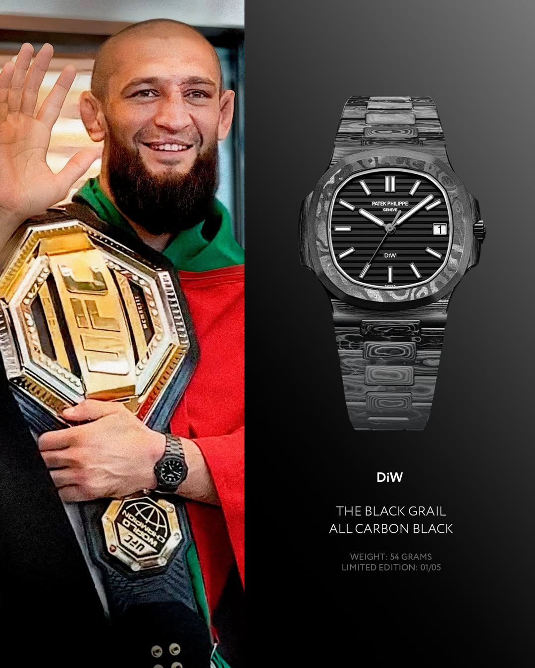 ALL CARBON BLACK Patek Philippe Nautilus DiW NTPT碳纤维 百达翡丽鹦鹉螺 | WORLDTIMER