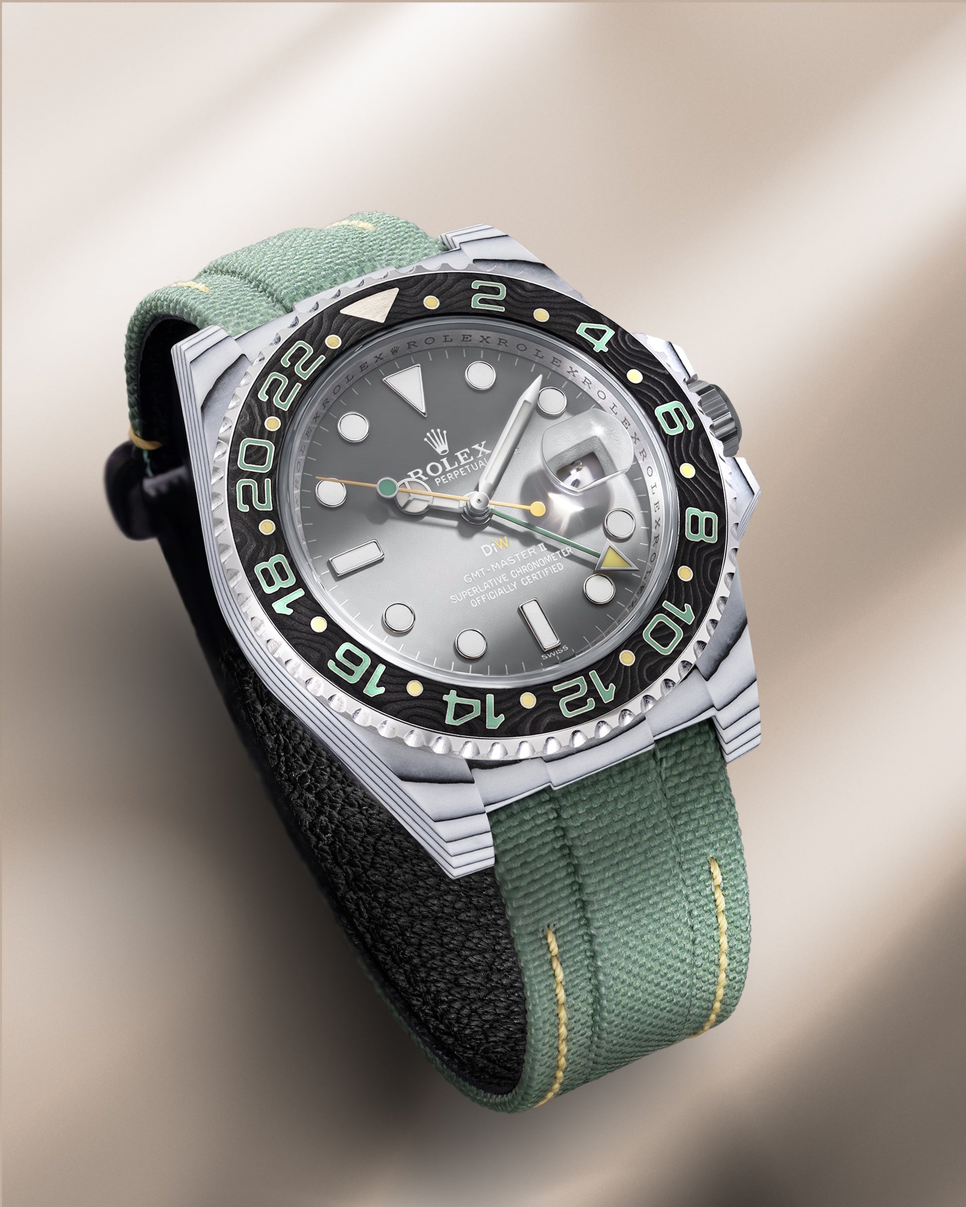 CarboQuartz DiW Rolex GMT Master VERDANT GRAY 劳力士格林尼治 | WORLDTIMER