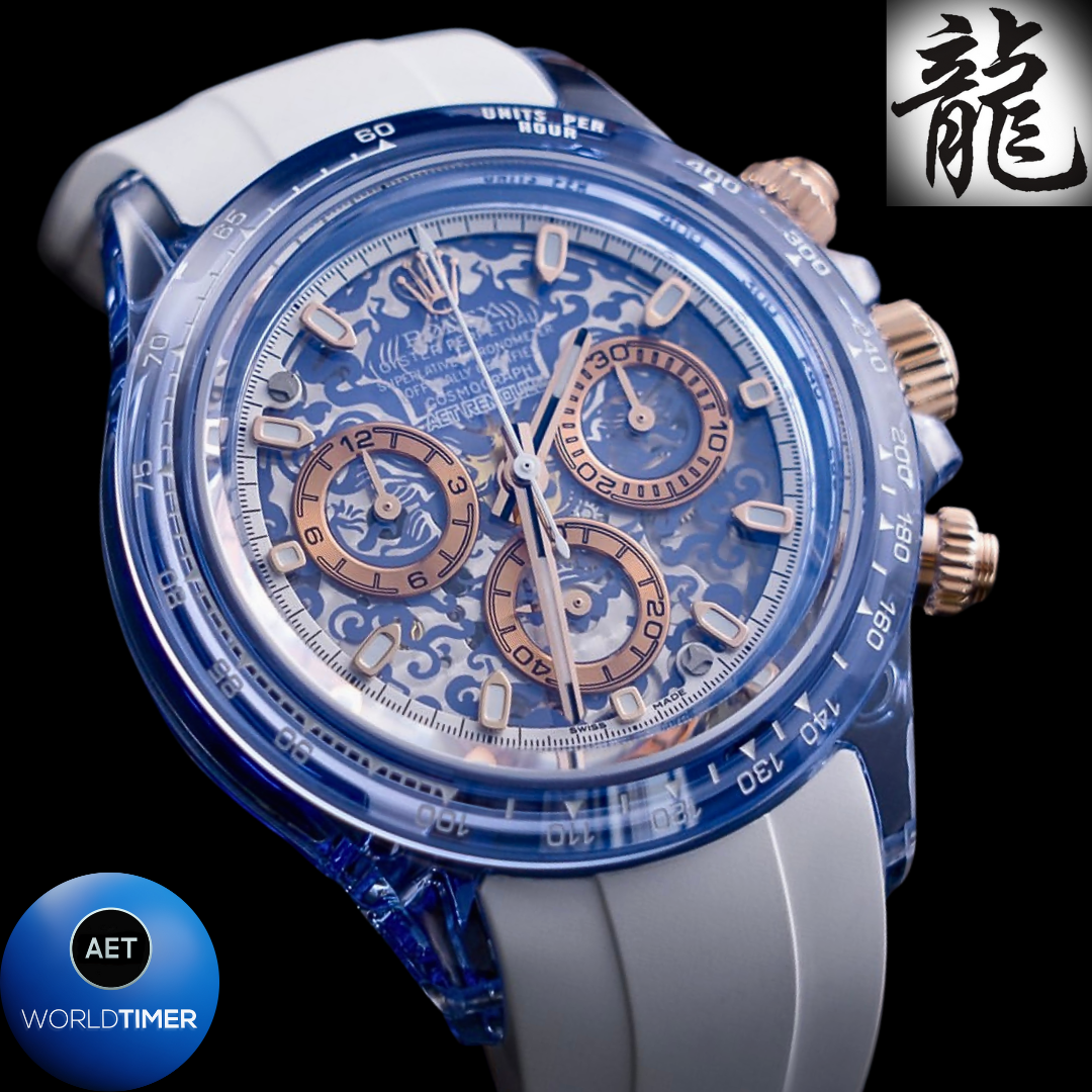 AET Remould Rolex Daytona Gets a COLORFUL Sapphire Makeover 重新定義奢華：勞力士 地通拿 彩色藍寶石透明版 | WORLDTIMER
