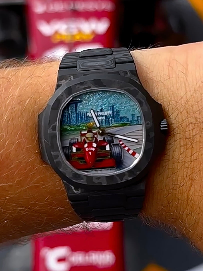 F1 Grand Prix Inspired ALL Carbon PATEK Nautilus DiW 百达翡丽 鹦鹉螺5711 | WORLDTIMER