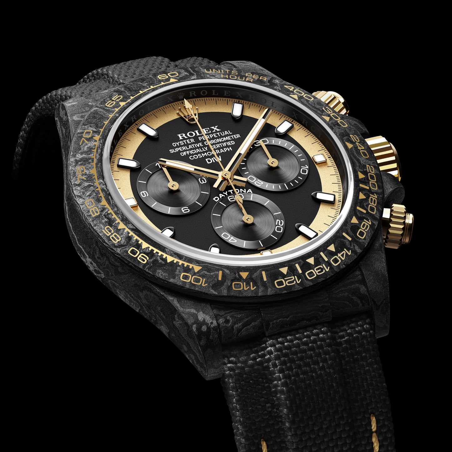 NTPT Carbon Rolex DiW Daytona CREAM INVERT GOLD 勞力士地通拿 DiW | WORLDTIMER