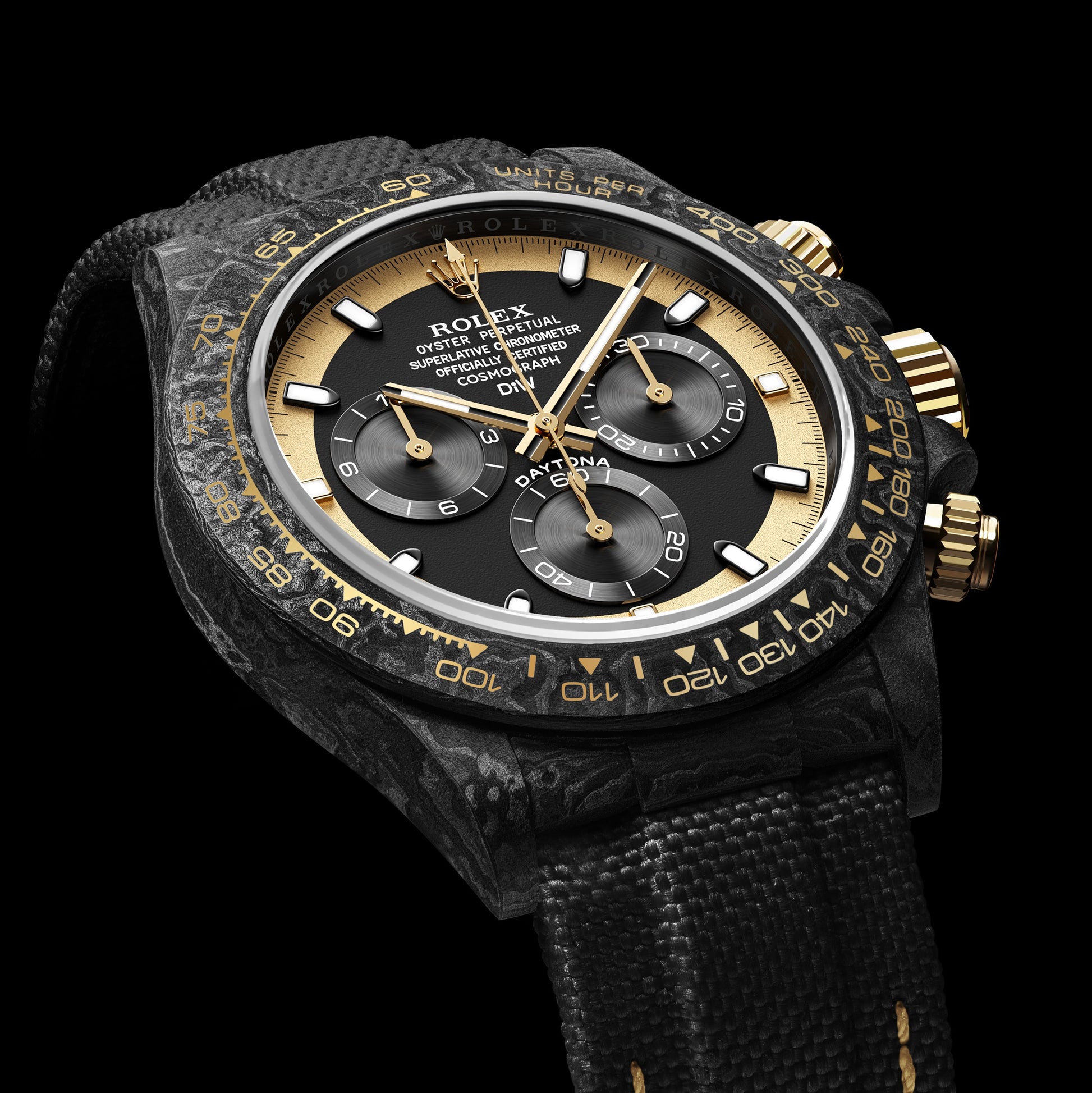 NTPT Carbon Rolex DiW Daytona CREAM INVERT GOLD 勞力士地通拿 DiW | WORLDTIMER