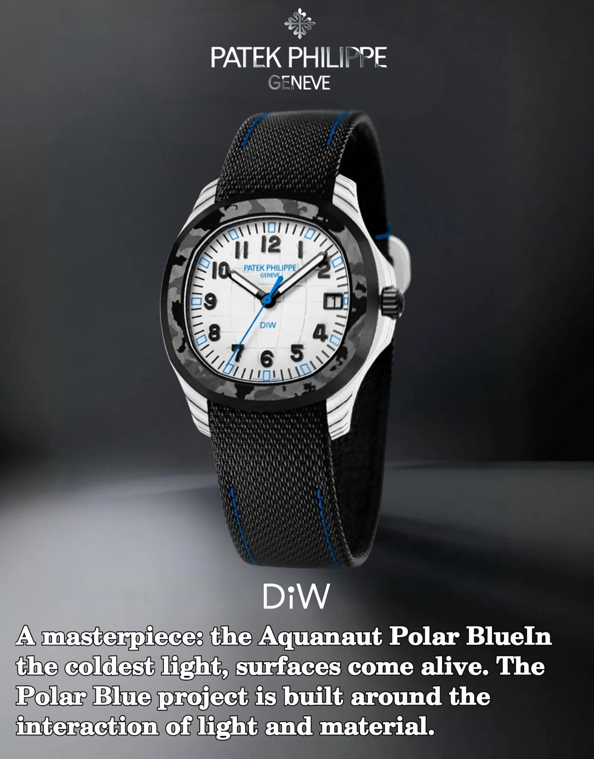 DiW Patek Philippe Aquanaut CarboQuartz【POLAR BLUE】百达翡丽5167 DiW 石英纤维手雷 | WORLDTIMER