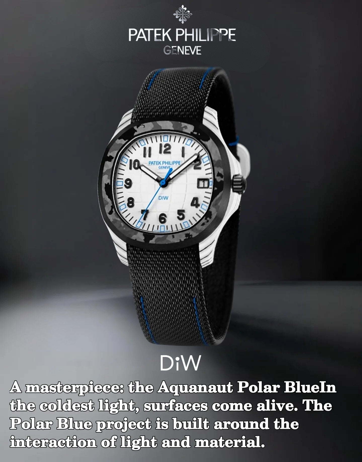 DiW Patek Philippe Aquanaut CarboQuartz【POLAR BLUE】百达翡丽5167 DiW 石英纤维手雷 | WORLDTIMER