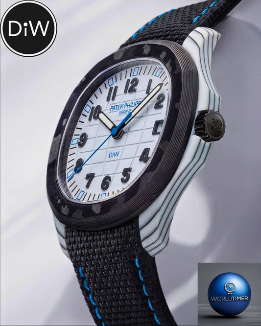 DiW Patek Philippe Aquanaut CarboQuartz【POLAR BLUE】百达翡丽5167 DiW 石英纤维手雷 | WORLDTIMER