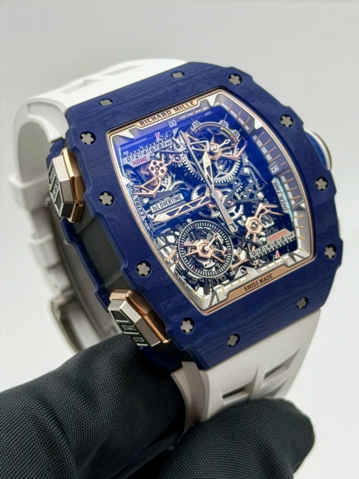 Richard Mille RM 41-01 Tourbillon Soccer Dark Blue Quartz TPT 理查德米勒 RM 41-01 深蓝色 手动上链陀飞轮回拨计时足球表 | WORLDTIMER