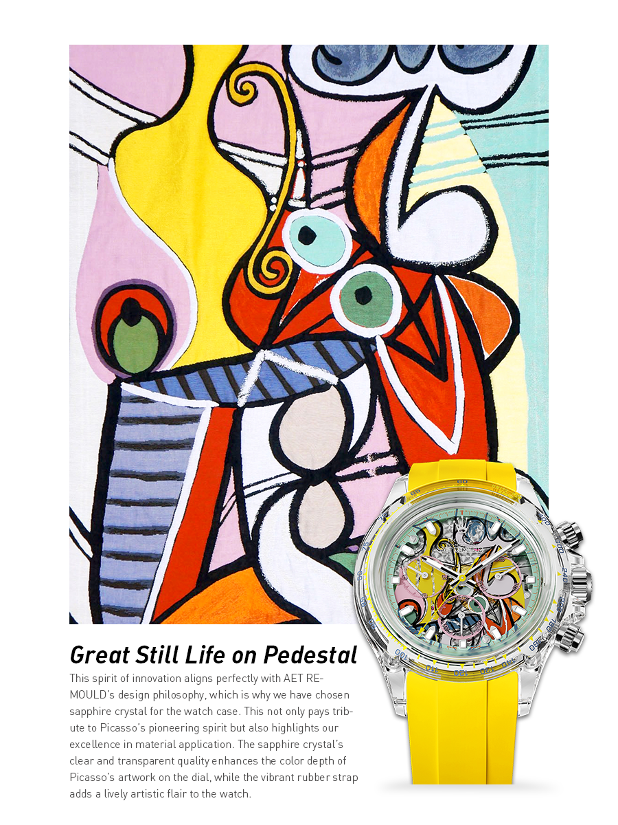 AET Remould x 畢加索 勞力士 地通拿 GREAT STILL LIFE ON PEDESTAL Rolex Daytona Sapphire Watch | WORLDTIMER
