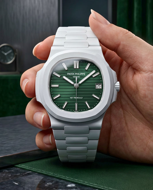 AET REMOULD Patek Nautilus Green Gradient Dial 百达翡丽 渐变色表盘鹦鹉螺 | WORLDTIMER
