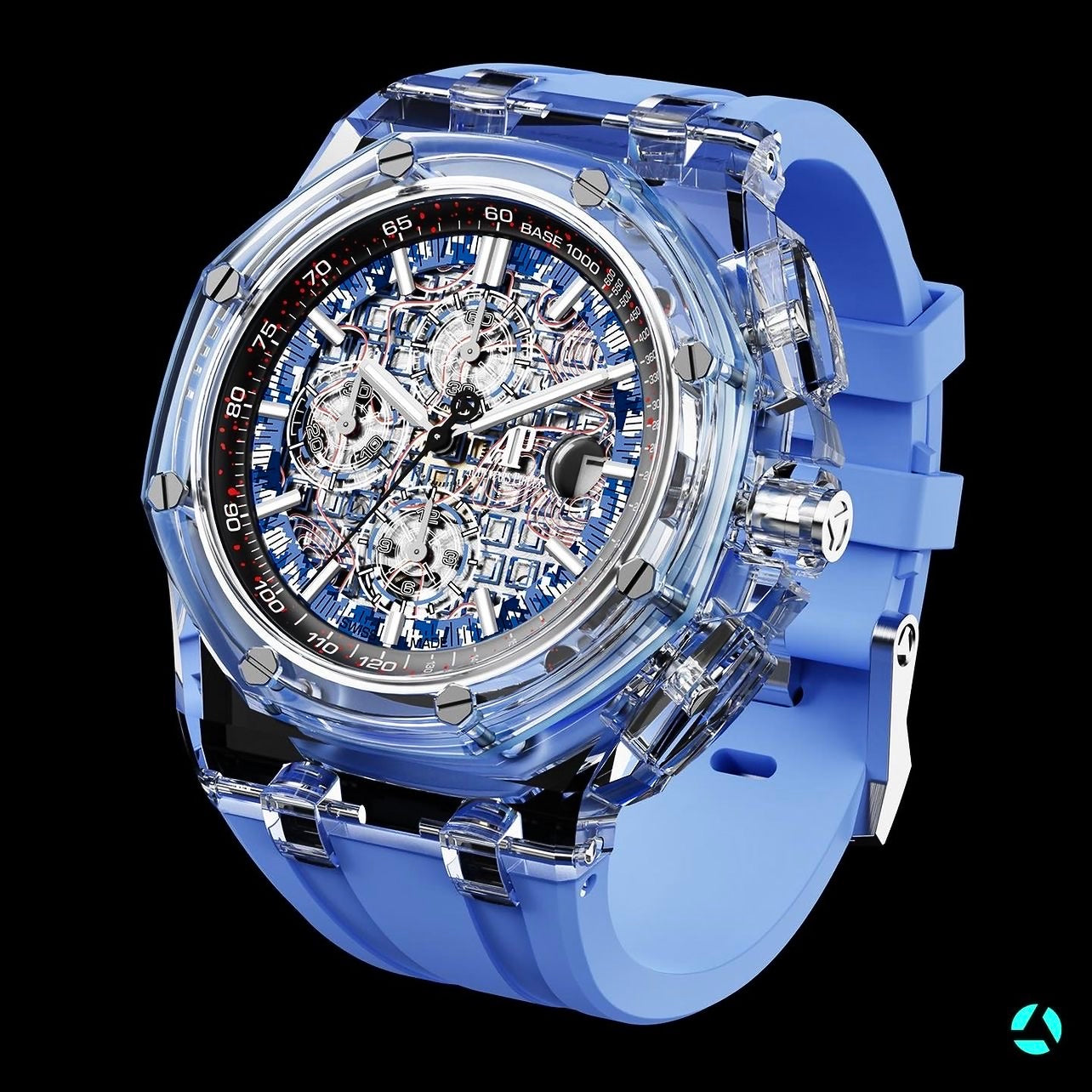 AET REMOULD Audemars Piguet Royal Oak Offshore AZURE BLUE 愛彼 皇家橡樹離岸型 藍寶石透明手錶 | WORLDTIMER