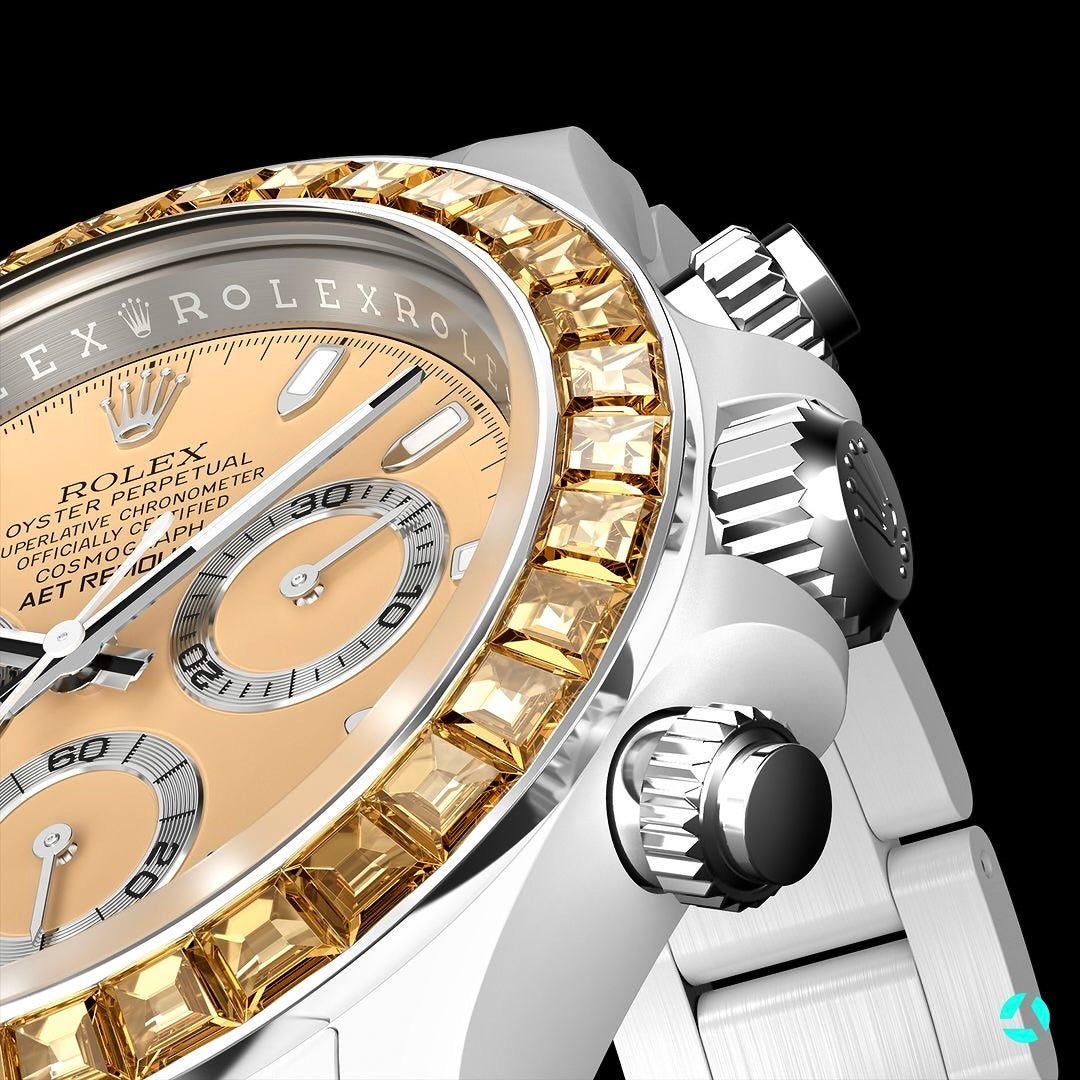 AET REMOULD Rolex Daytona ORANGE GEMSTONE CERAMIC | WORLDTIMER