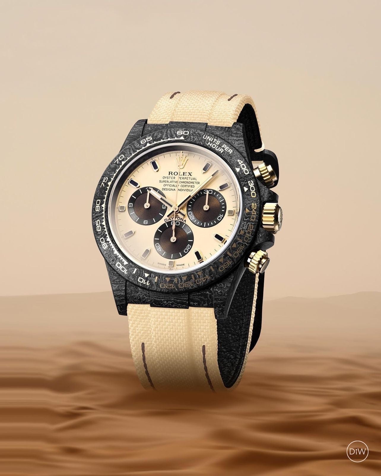 DESERT EAGLE CARBON Rolex Daytona — DiW’s 10‑Piece Ultra‑Exclusive Release 迪沃 劳力士迪通拿「沙漠之鹰」｜轻至不足 50g 的传奇 | WORLDTIMER