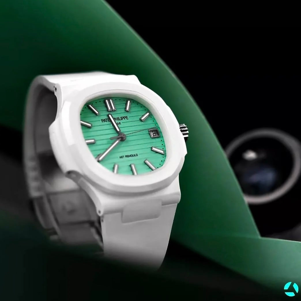 AET REMOULD Patek Nautilus BISCAY GREEN 百达翡丽 鹦鹉螺5711 陶瓷手表 | WORLDTIMER