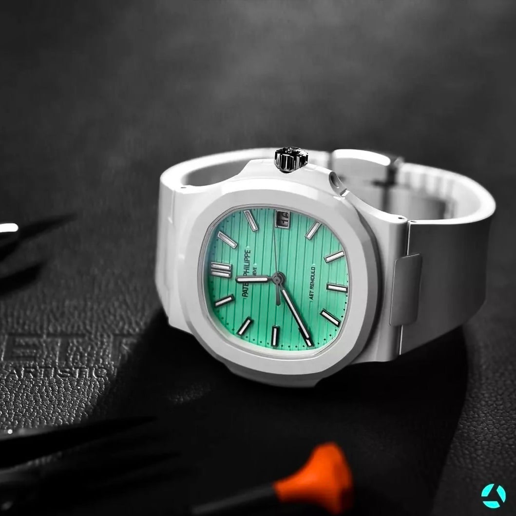 AET REMOULD Patek Philippe Nautilus BISCAY GREEN 百达翡丽鹦鹉螺 5711 陶瓷手表 | WORLDTIMER