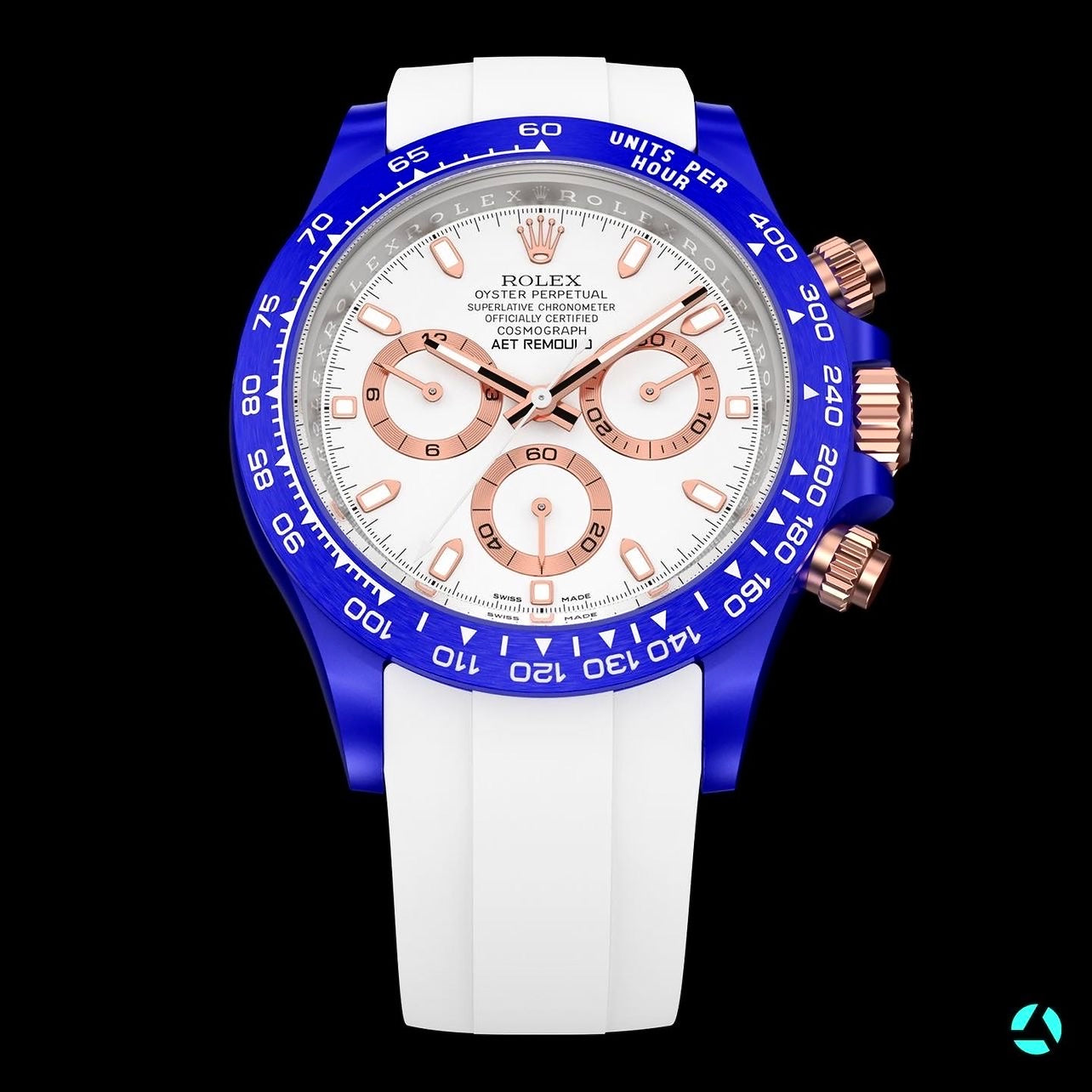 AET REMOULD Ceramic Rolex Daytona BLUE & WHITE CLASSIC | WORLDTIMER