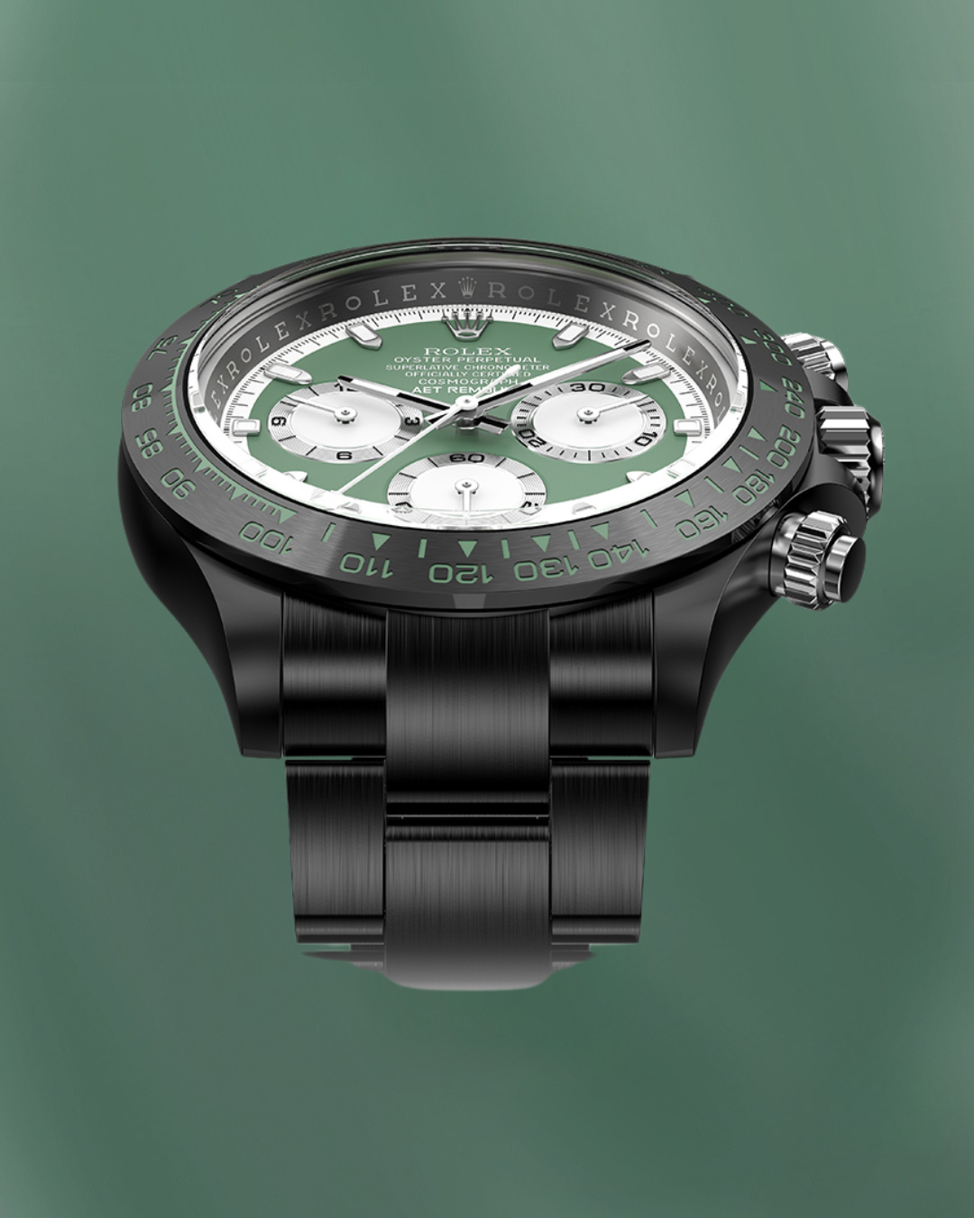 AET Remould Rolex Daytona KASHMIR GREEN BLACK CERAMIC 勞力士地通拿 全陶瓷手錶 | WORLDTIMER