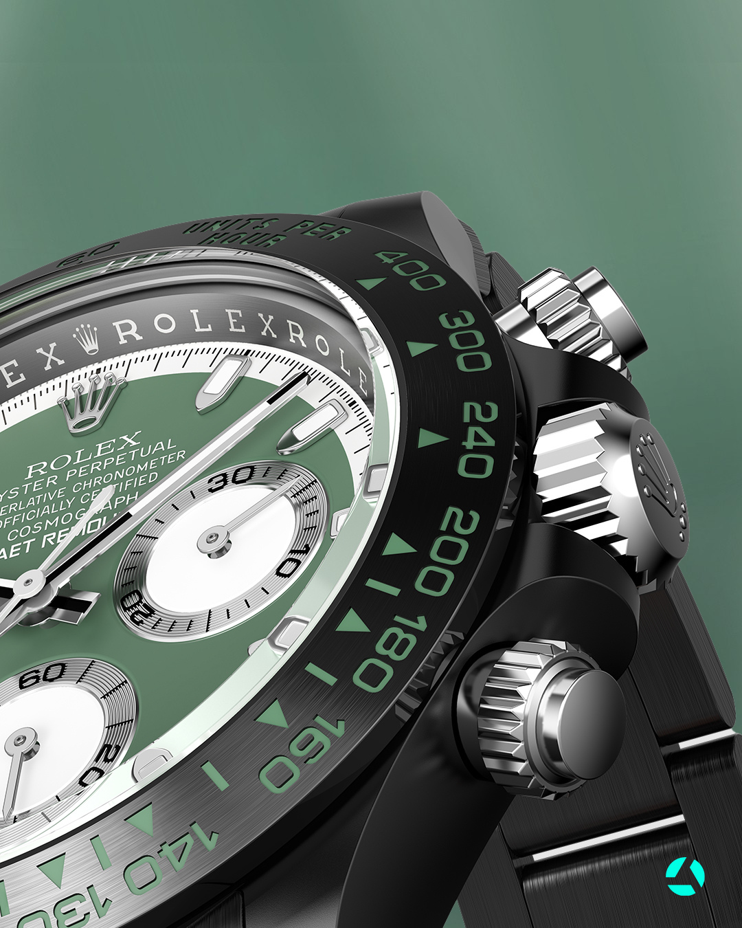 AET Remould Rolex Daytona KASHMIR GREEN BLACK CERAMIC 勞力士地通拿 全陶瓷手錶 | WORLDTIMER