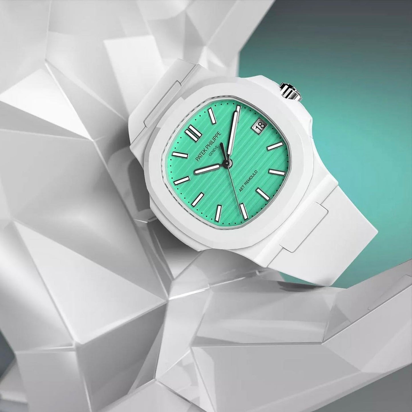 AET REMOULD Patek Philippe Nautilus BISCAY GREEN 百达翡丽鹦鹉螺 5711 陶瓷手表 | WORLDTIMER