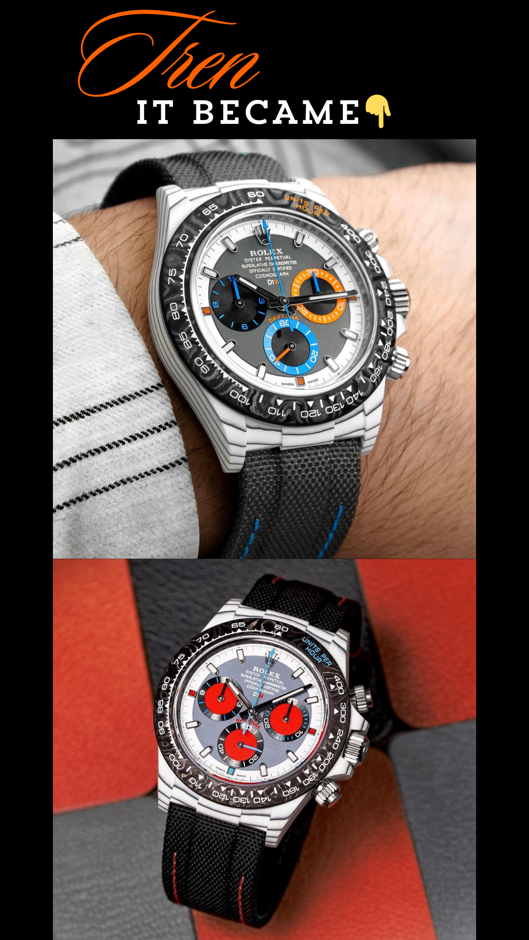CarboQuartz Rolex Daytona DiW OCELLARIS 石英纤维劳力士 DiW迪通拿 | WORLDTIMER