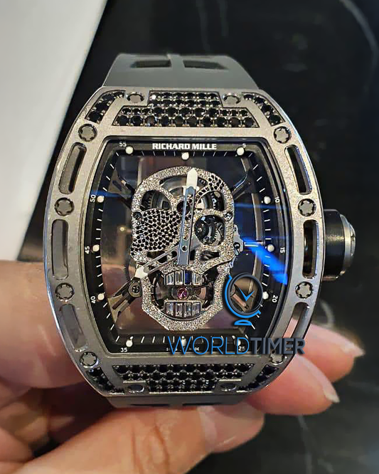 Richard Mille RM 052 Diamond Titanium Skull Tourbillon 理查德米勒 RM 052 钻石骷髅头 钛金属陀飞轮腕表 | WORLDTIMER