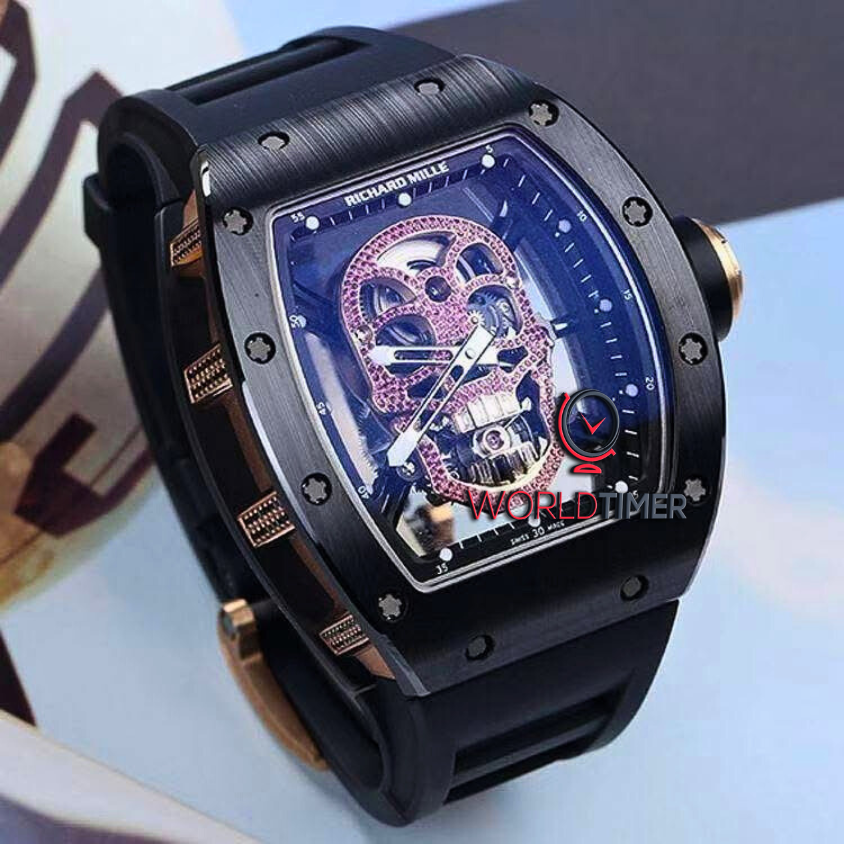 Richard Mille RM 52-01 Red Diamond Skull Tourbillon 理查米尔 RM 52-01 红色钻石骷髅头 陀飞轮手表 | WORLDTIMER