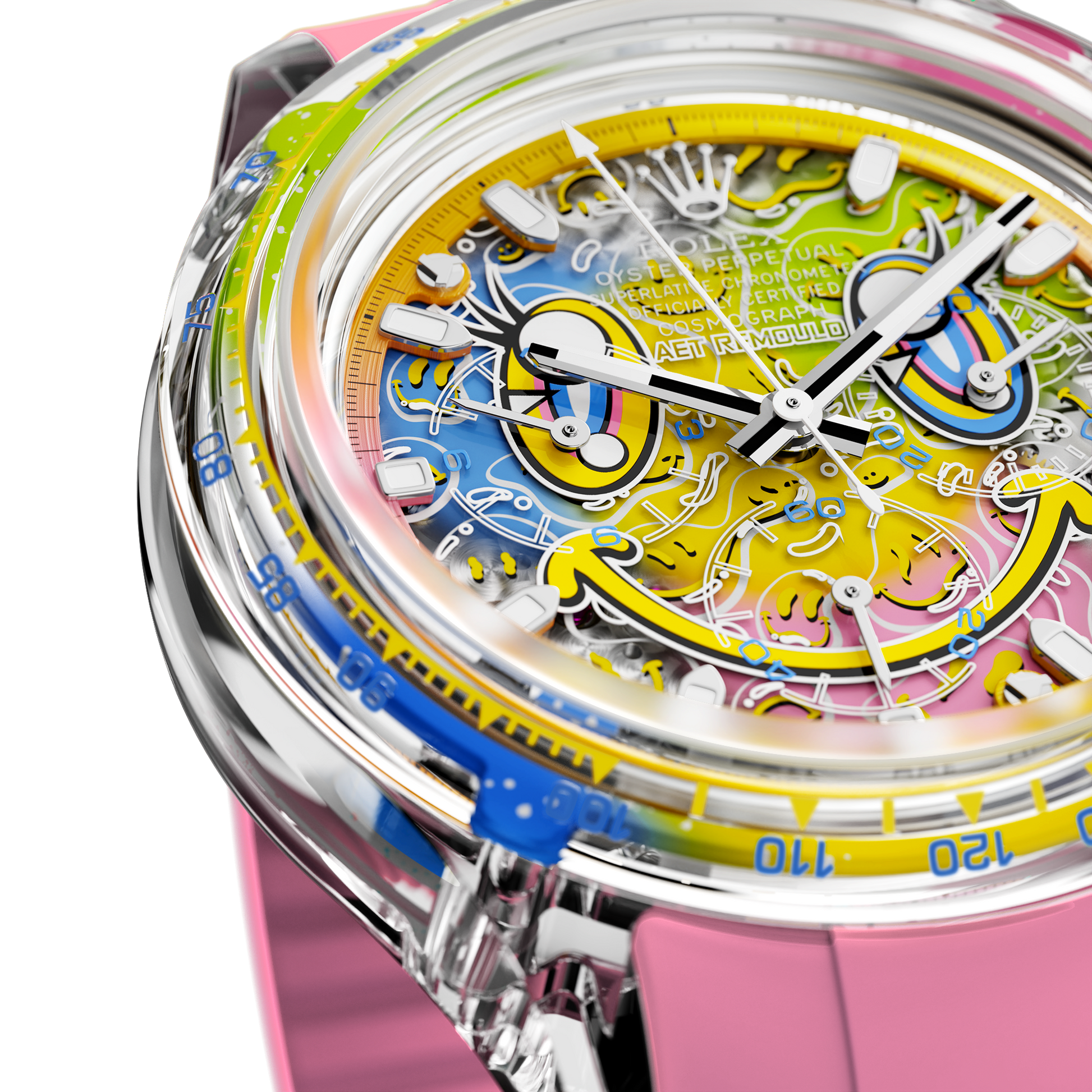 Rolex Daytona AET Remould SMILE Sapphire Watch 勞力士地通拿 藍寶石水晶透明手錶 | WORLDTIMER