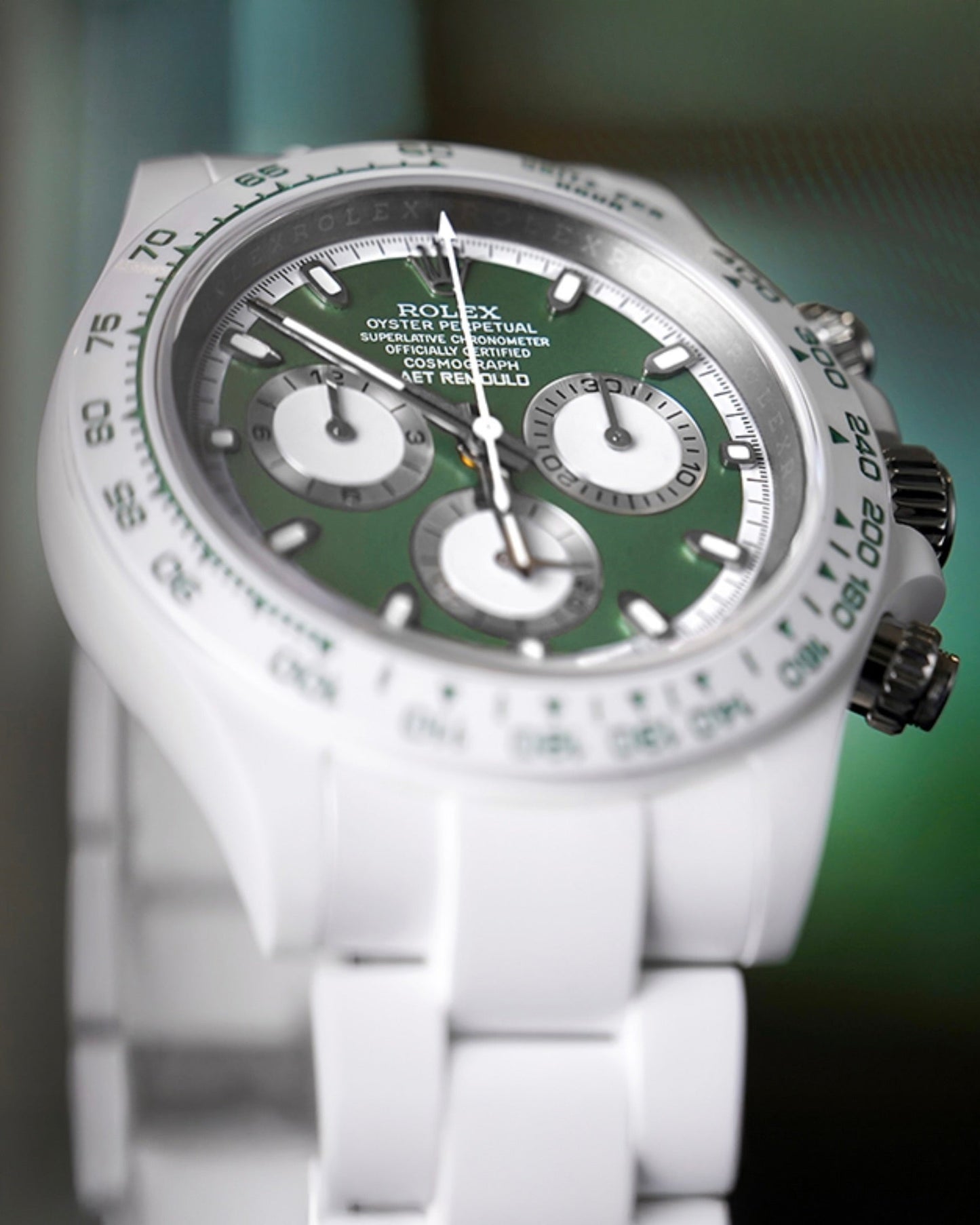 AET Remould Rolex Daytona "KASHMIR GREEN WHITE CERAMIC" 勞力士 陶瓷地通拿 | WORLDTIMER