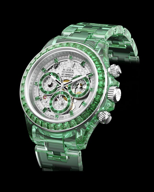 Full Sapphire Rolex Daytona AET Remould VERDANT MARVEL 劳力士蓝宝石 水晶迪通拿 | WORLDTIMER