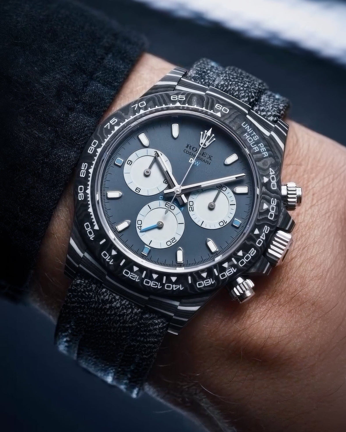 NTPT Carbon Fiber DiW Rolex Daytona GHOST RACER 赛车灵感幽灵版 劳力士DiW 碳纤维迪通拿 | WORLDTIMER