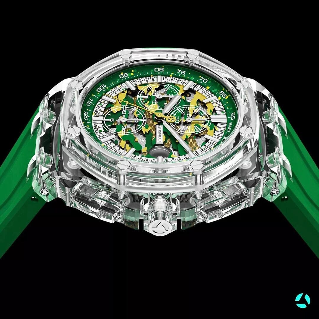 AET REMOULD AP Offshore CHAMELEON Sapphire Watch 蓝宝石爱彼 水晶皇家橡树离岸型 | WORLDTIMER