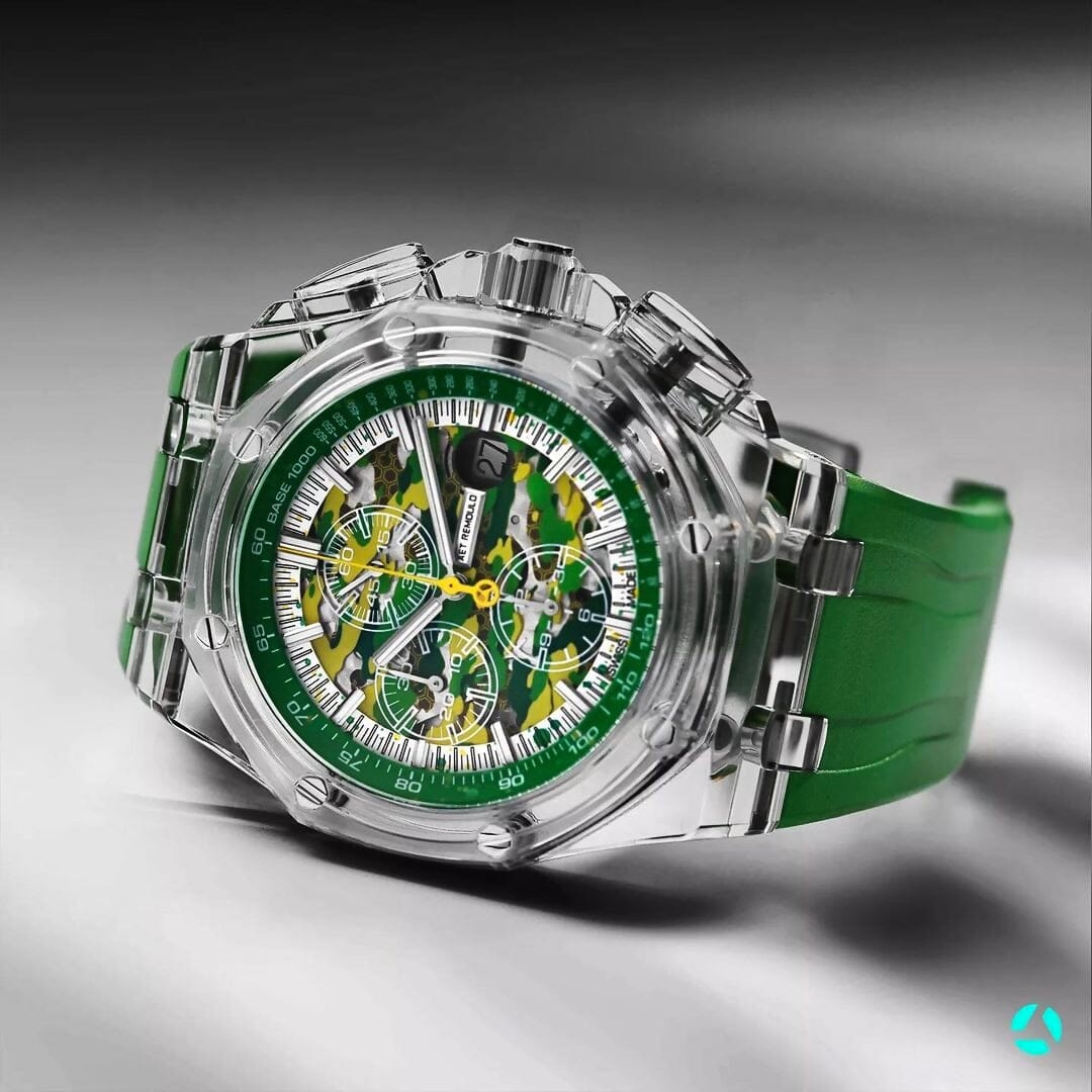 AET REMOULD AP Offshore CHAMELEON Sapphire Watch 蓝宝石爱彼 水晶皇家橡树离岸 | WORLDTIMER